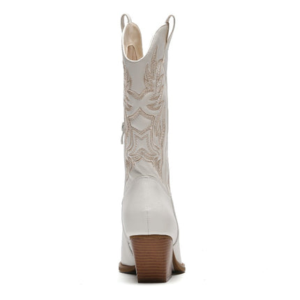 Smile Favorites Cowboystiefel Weiß genäht Beige