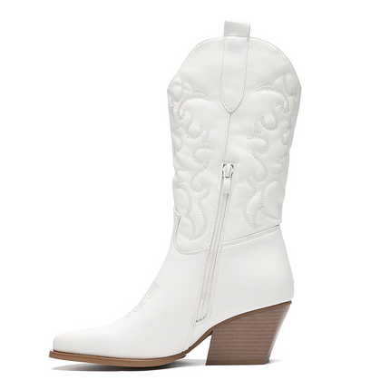 Smile Favorites Cowboystiefel Weiß genäht