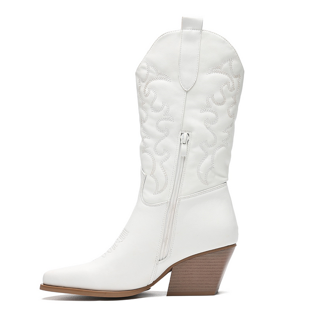 Smile Favorites Cowboystiefel Weiß genäht