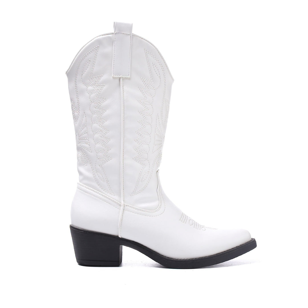 Smile Favorites Cowboystiefel Weiß Schwarze Sohle