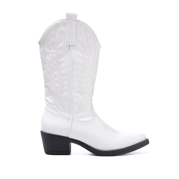Smile Favorites Cowboystiefel Weiß Schwarze Sohle