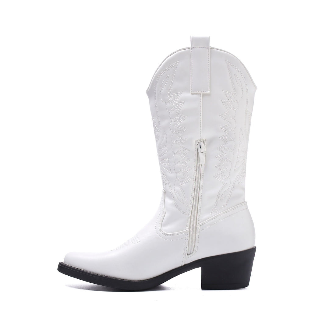 Smile Favorites Cowboystiefel Weiß Schwarze Sohle