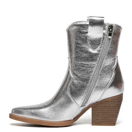 Smile Favorites Cowboystiefel Silver Short Star