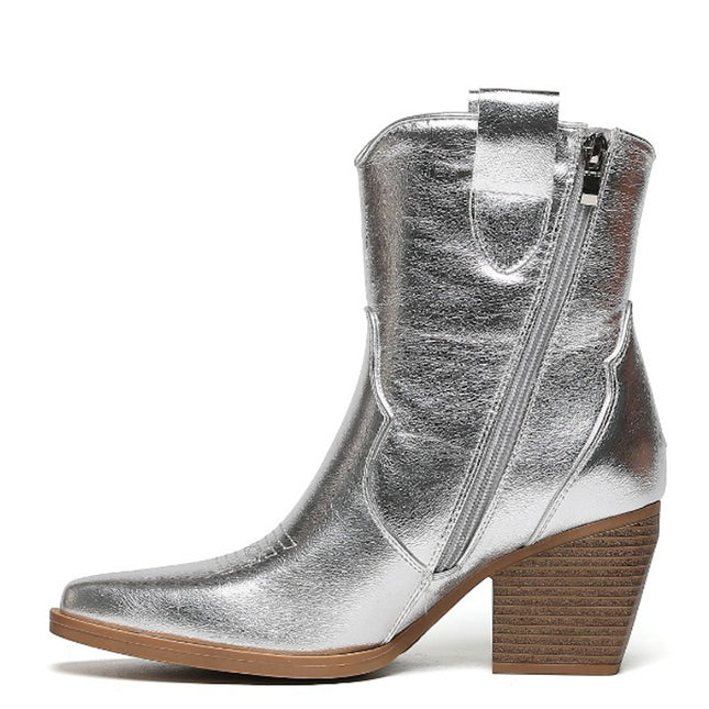 Smile Favorites Cowboystiefel Silver Short Star