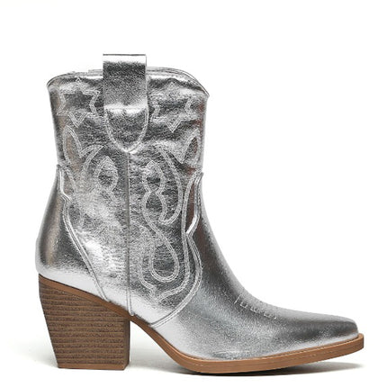 Smile Favorites Cowboystiefel Silver Short Star