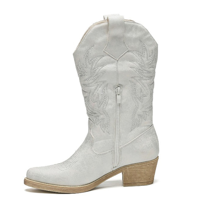 Smile Favorites Cowboystiefel Silberne Spritznaht