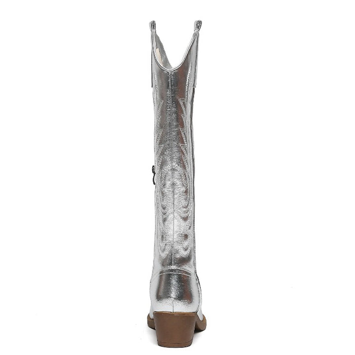 Smile Favorites Cowboystiefel Silberne Nähte Hoch