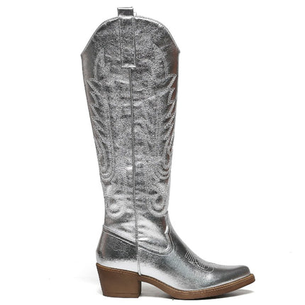 Smile Favorites Cowboystiefel Silberne Nähte Hoch