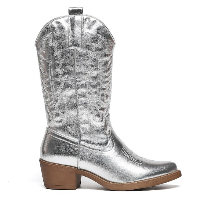 Smile Favorites Cowboystiefel Silberne Nähte