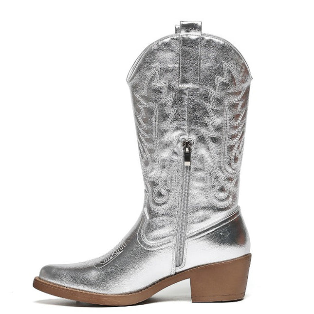 Smile Favorites Cowboystiefel Silberne Nähte