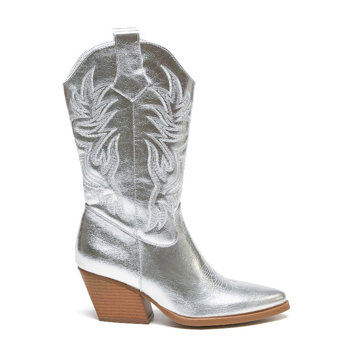 Smile Favorites Cowboystiefel Silberne Nähte