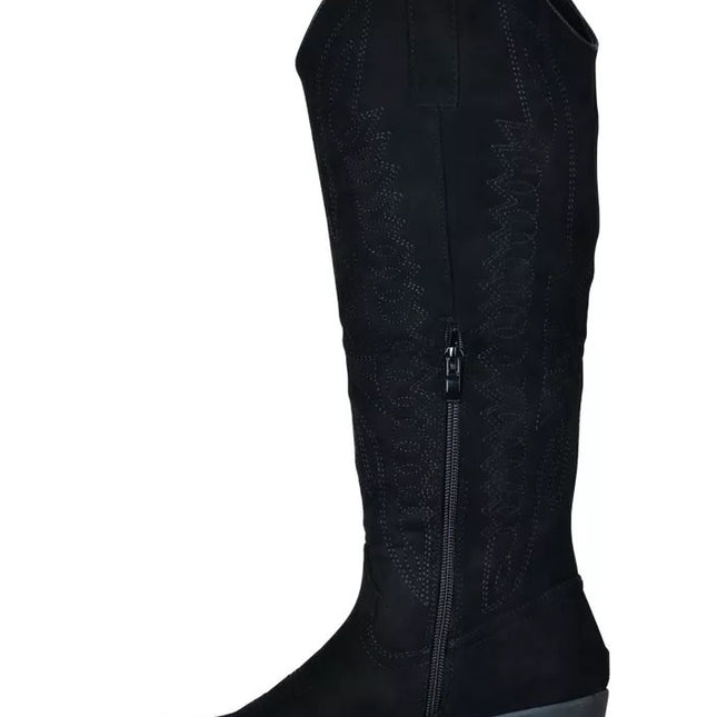 Smile Favorites Cowboystiefel Schwarz hoch Veloursleder
