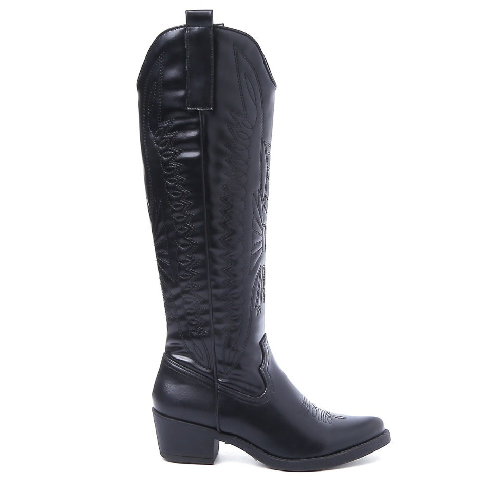 Smile Favorites Cowboystiefel Schwarz hoch