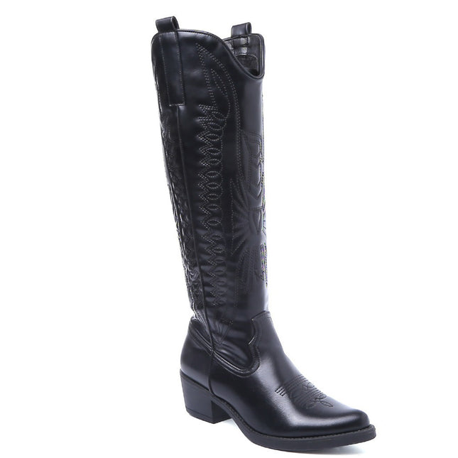 Smile Favorites Cowboystiefel Schwarz hoch