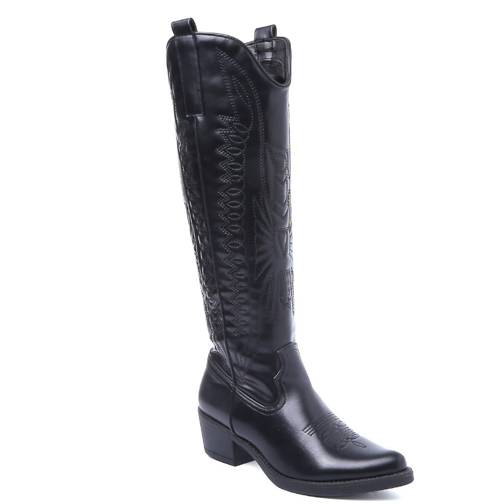 Smile Favorites Cowboystiefel Schwarz hoch