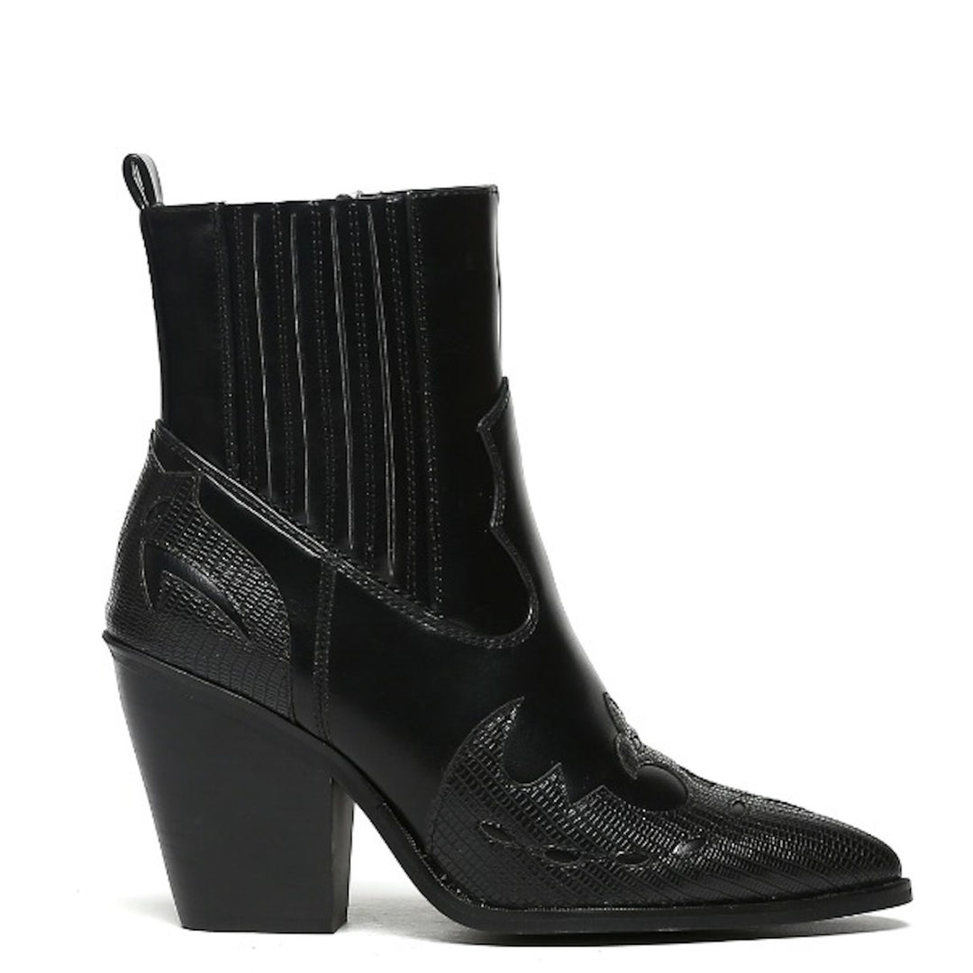 Smile Favorites Cowboystiefel Schwarz kurz Flamme