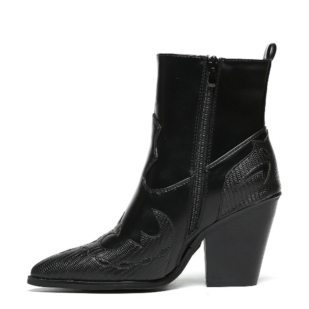 Smile Favorites Cowboystiefel Schwarz kurz Flamme