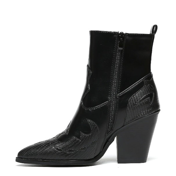 Smile Favorites Cowboystiefel Schwarz kurz Flamme