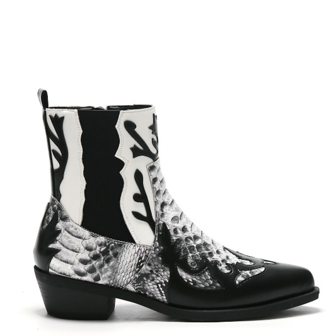 Smile Favorites Cowboystiefel Schwarz Kurz Schlange