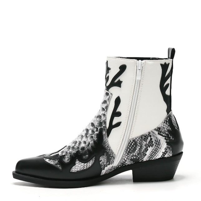 Smile Favorites Cowboystiefel Schwarz Kurz Schlange