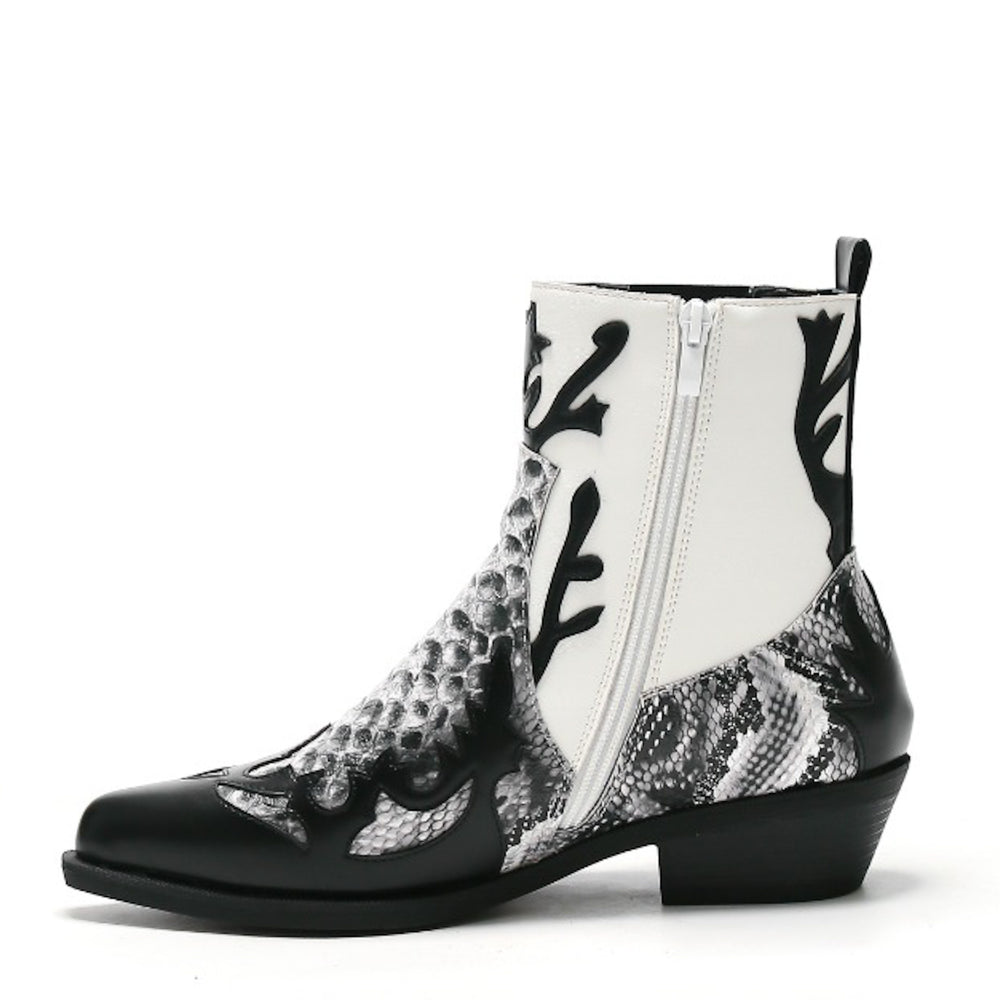 Smile Favorites Cowboystiefel Schwarz Kurz Schlange