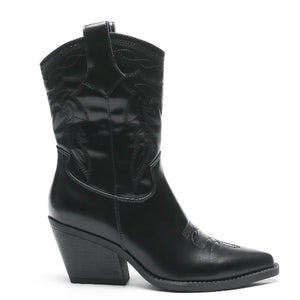 Smile Favorites Cowboystiefel Schwarzes Kalb Nähte