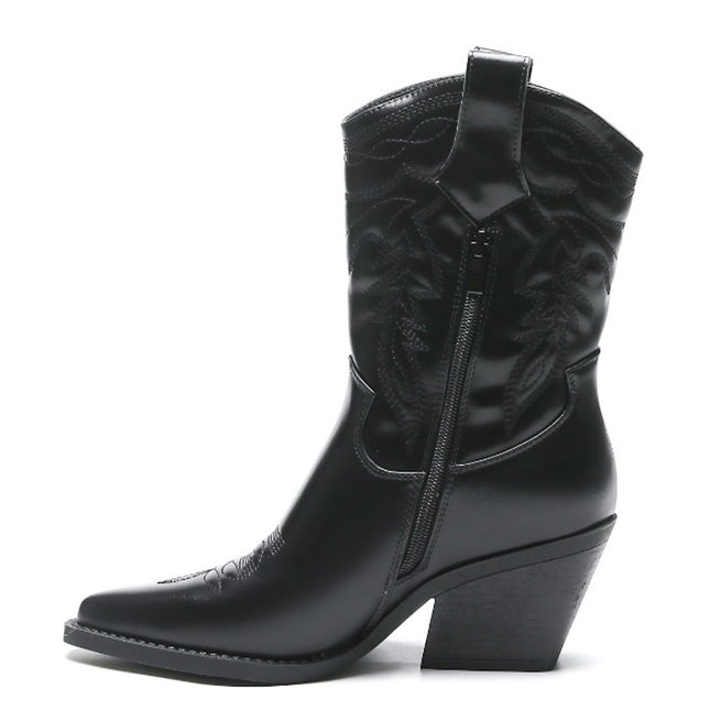 Smile Favorites Cowboystiefel Schwarzes Kalb Nähte