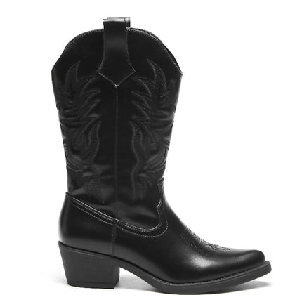 Smile Favorites Cowboystiefel Schwarz PU-Nähte