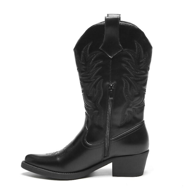 Smile Favorites Cowboystiefel Schwarz PU-Nähte