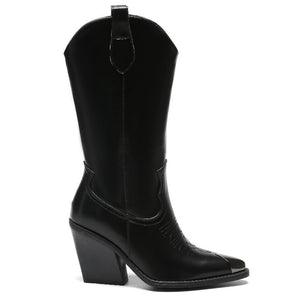 Smile Favorites Cowboystiefel Schwarz Stahlnase