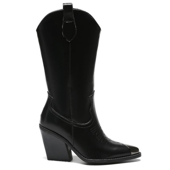 Smile Favorites Cowboystiefel Schwarz Stahlnase