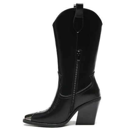 Smile Favorites Cowboystiefel Schwarz Stahlnase