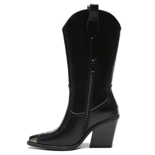 Smile Favorites Cowboystiefel Schwarz Stahlnase