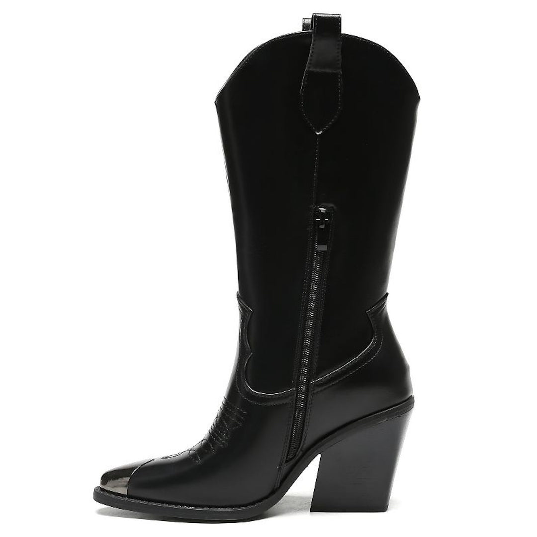 Smile Favorites Cowboystiefel Schwarz Stahlnase