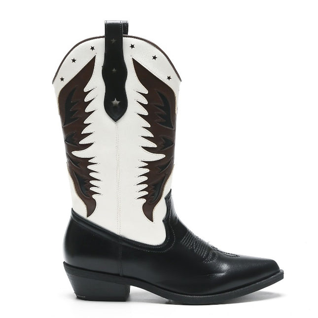 Smile Favorites Cowboystiefel Black Star White