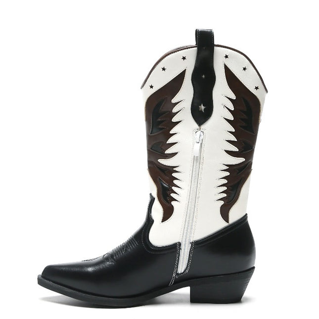 Smile Favorites Cowboystiefel Black Star White