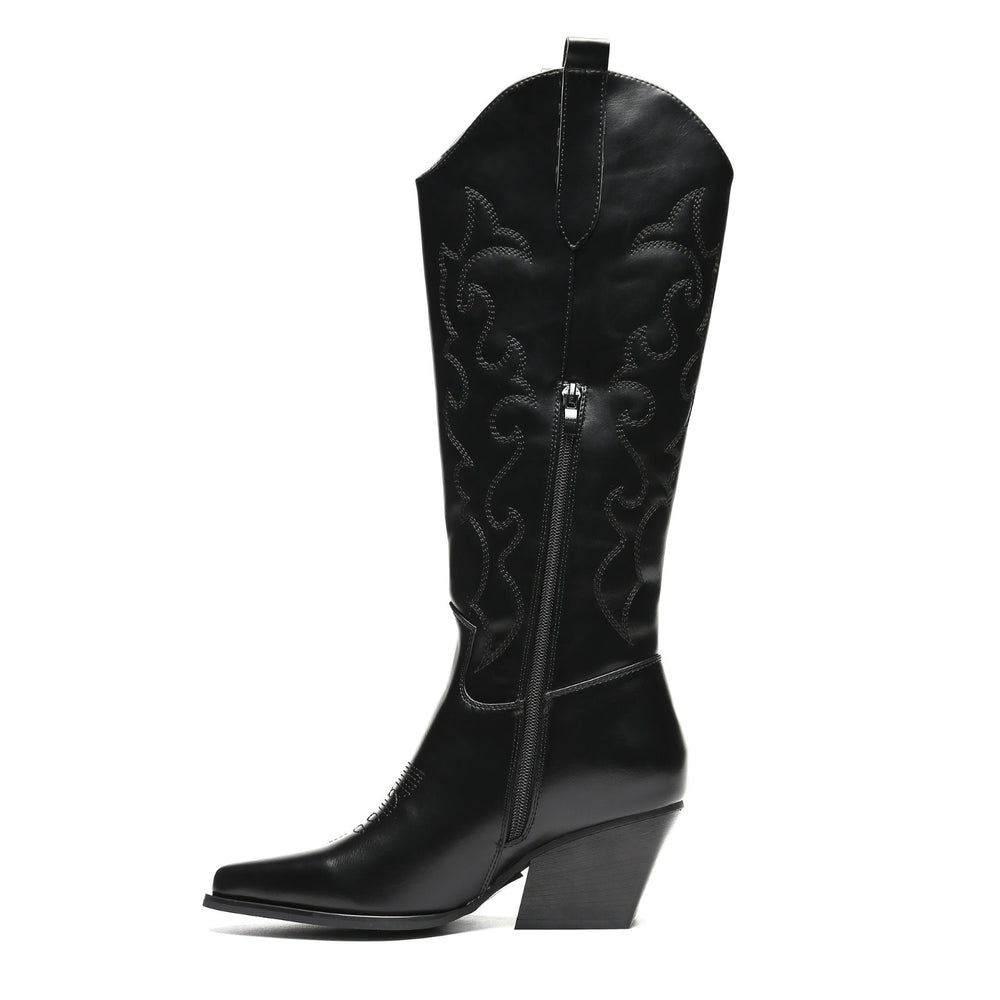 Smile Favorites Cowboystiefel Schwarz Nähte Hoch