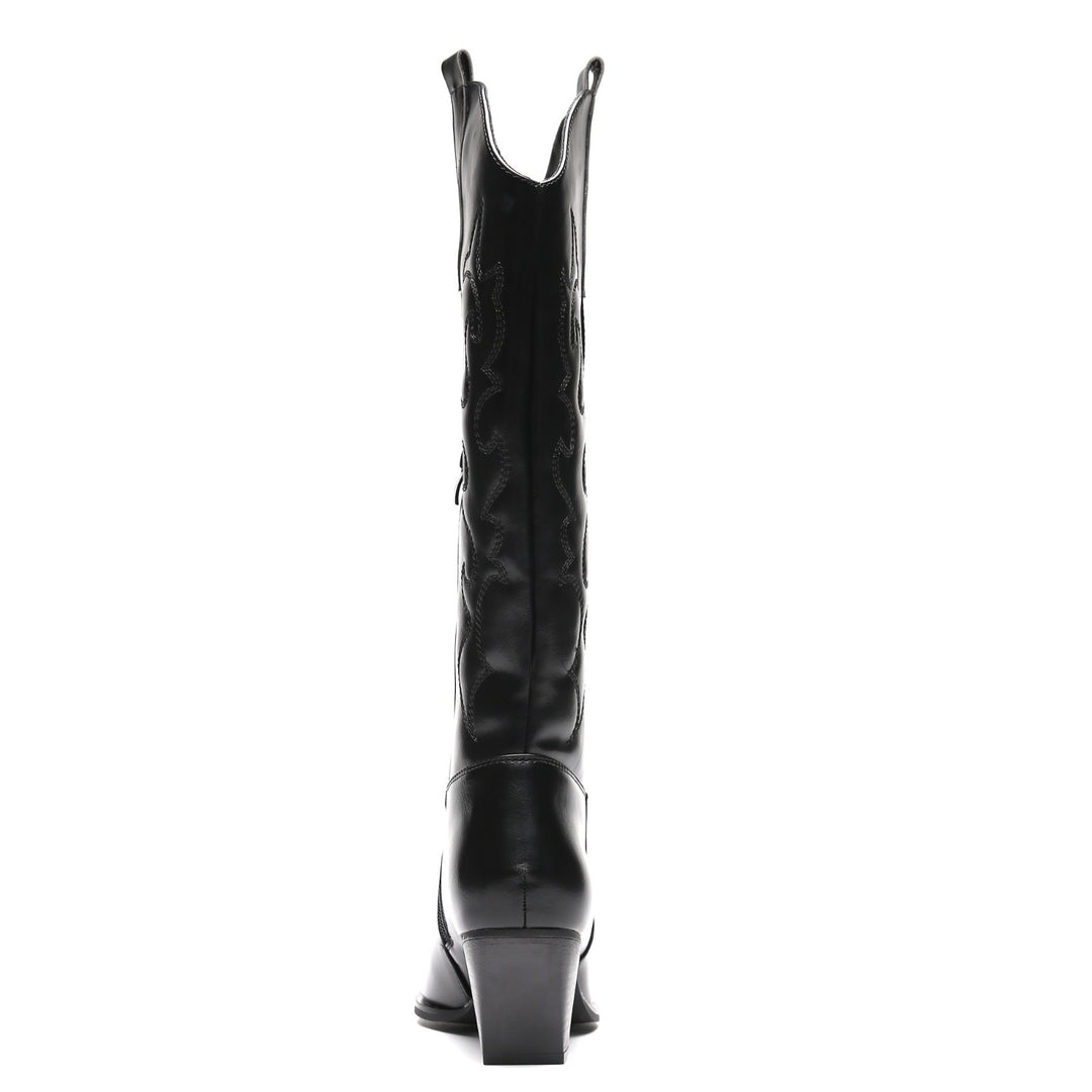 Smile Favorites Cowboystiefel Schwarz Nähte Hoch