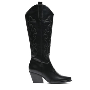 Smile Favorites Cowboystiefel Schwarz Nähte Hoch
