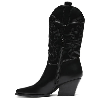 Smile Favorites Cowboystiefel Schwarz genäht