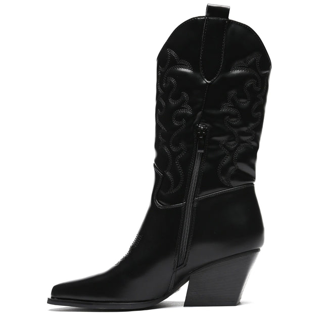 Smile Favorites Cowboystiefel Schwarz genäht