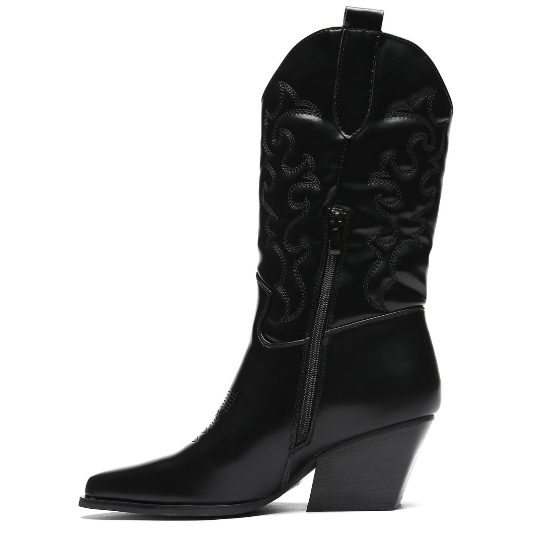 Smile Favorites Cowboystiefel Schwarz genäht