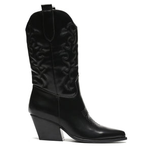 Smile Favorites Cowboystiefel Schwarz genäht