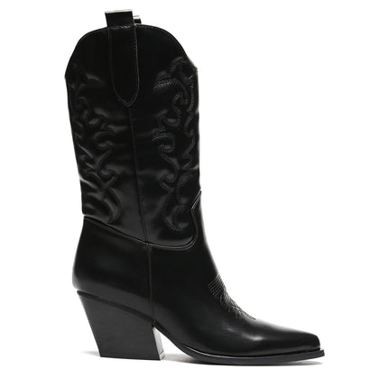 Smile Favorites Cowboystiefel Schwarz genäht