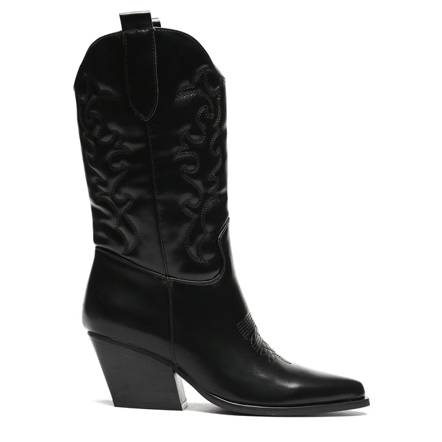 Smile Favorites Cowboystiefel Schwarz genäht
