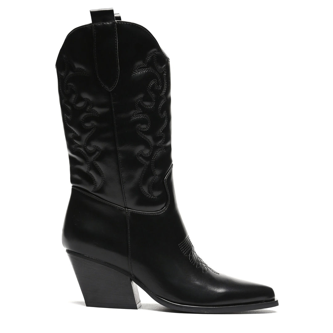Smile Favorites Cowboystiefel Schwarz genäht