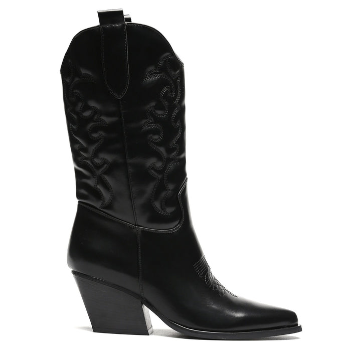 Smile Favorites Cowboystiefel Schwarz genäht