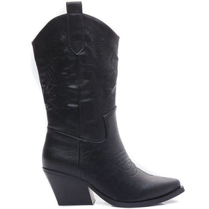 Smile Favorites Cowboystiefel Schwarz genäht