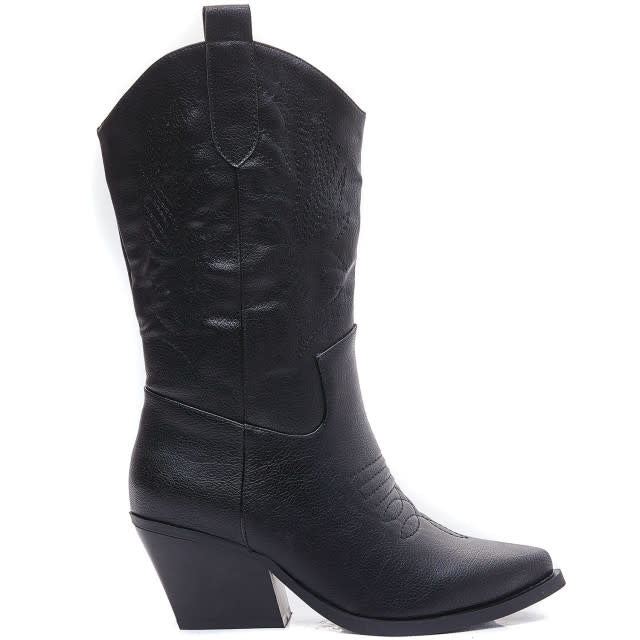 Smile Favorites Cowboystiefel Schwarz genäht