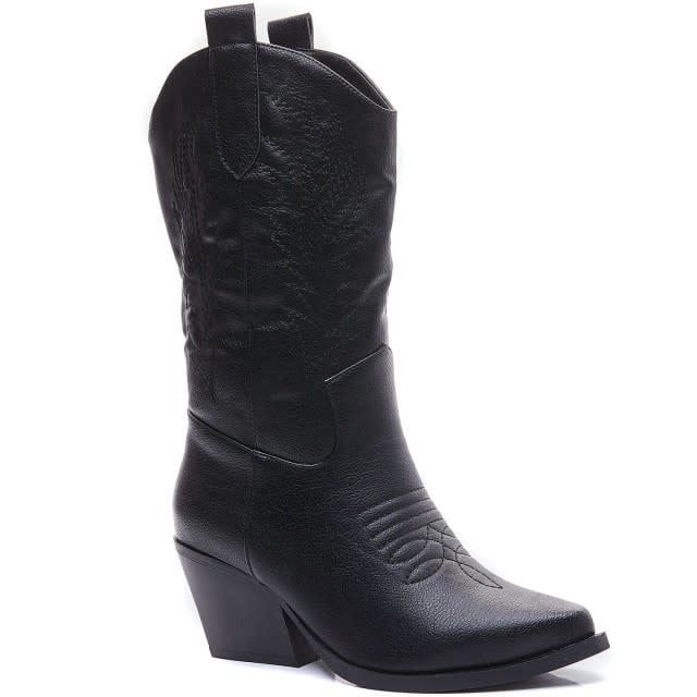 Smile Favorites Cowboystiefel Schwarz genäht